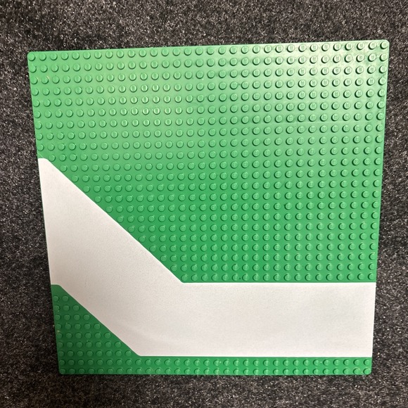 Lego Other - LEGO Green 32x32 Stud Baseplate with Light Gray Road Corner Pattern Used